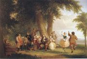 Asher Brown Durand Dance on the battery in the Presence of Peter Stuyvesant oil painting